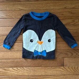 🐧EUC Children’s Place Pajama Shirt 12-18 months penguin long sleeve